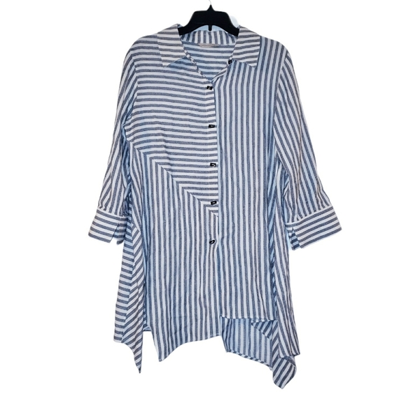 Soft Surroundings Asymmetrical Button Up Tunic - Picture 3 of 7